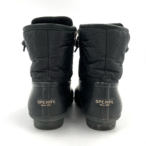 Sperry All Black Waterproof Duck Boots Size 8 - Picture 2 of 7